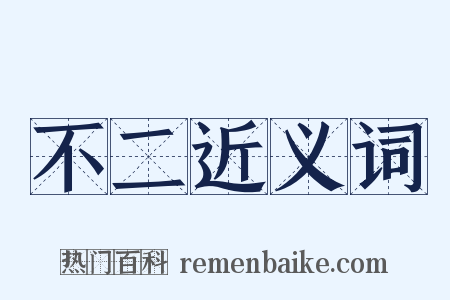 不二近义词是什么意思的图片